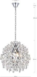 Modern Pendant Chandelier Crystal Raindrop Lighting Ceiling