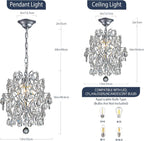Modern Pendant Chandelier Crystal Raindrop Lighting Ceiling