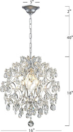 Modern Pendant Chandelier Crystal Raindrop Lighting Ceiling