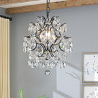 Modern Pendant Chandelier Crystal Raindrop Lighting Ceiling