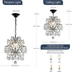 Modern Pendant Chandelier Crystal Raindrop Lighting Ceiling
