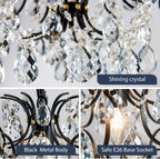 Modern Pendant Chandelier Crystal Raindrop Lighting Ceiling
