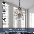 Modern Pendant Chandelier Crystal Raindrop Lighting Ceiling