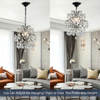 Modern Pendant Chandelier Crystal Raindrop Lighting Ceiling