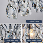 Modern Pendant Chandelier Crystal Raindrop Lighting Ceiling