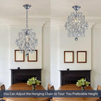 Modern Pendant Chandelier Crystal Raindrop Lighting Ceiling