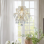 Modern Pendant Chandelier Crystal Raindrop Lighting Ceiling