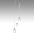 3- Glass Pendant Light Adjustable E27