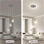 3- Glass Pendant Light Adjustable E27