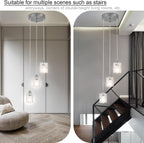 3- Glass Pendant Light Adjustable E27
