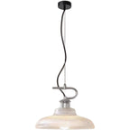Modern Pendant Light with Ribbed Glass Shade