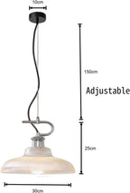 Modern Pendant Light with Ribbed Glass Shade