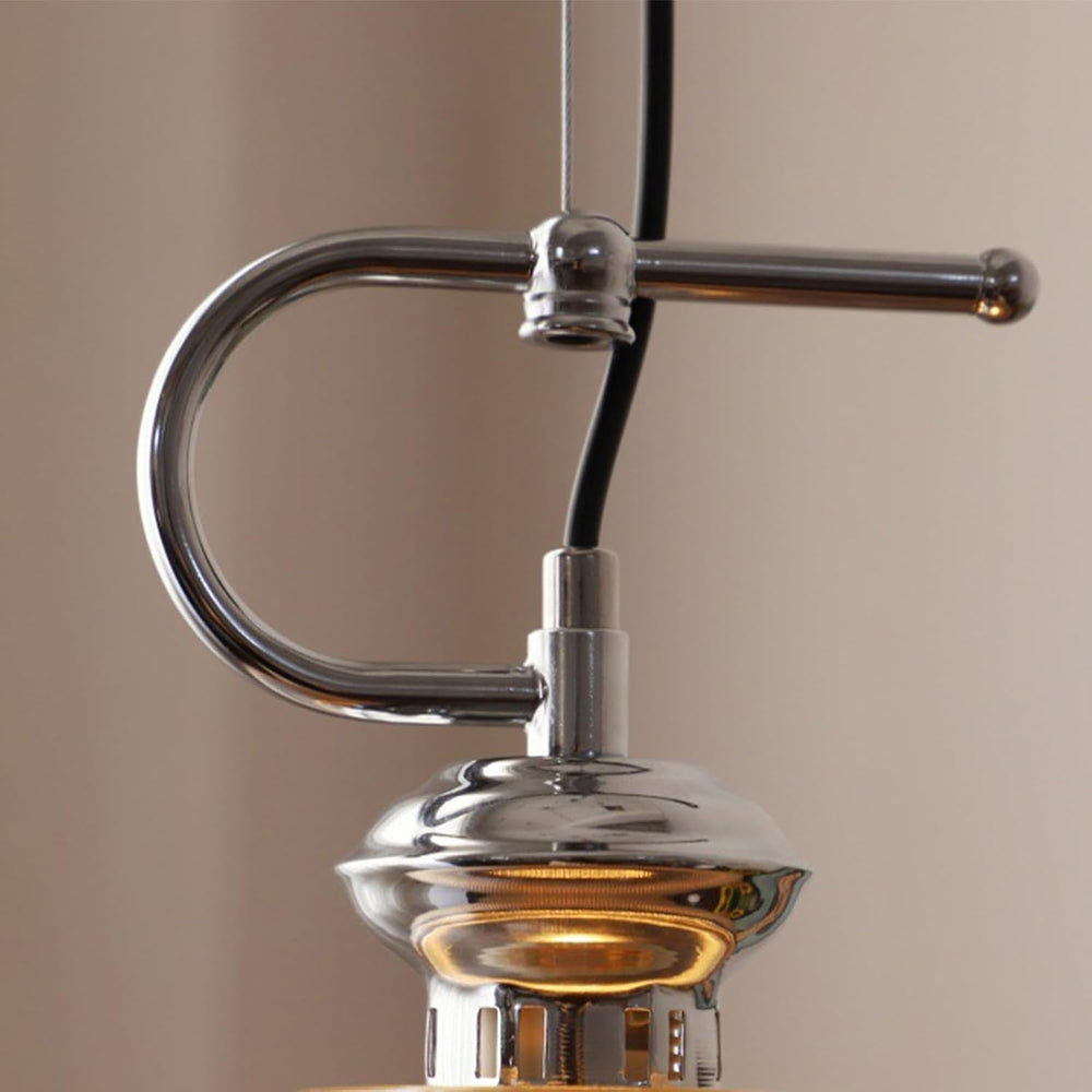 Modern Pendant Light with Ribbed Glass Shade