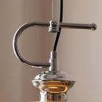 Modern Pendant Light with Ribbed Glass Shade