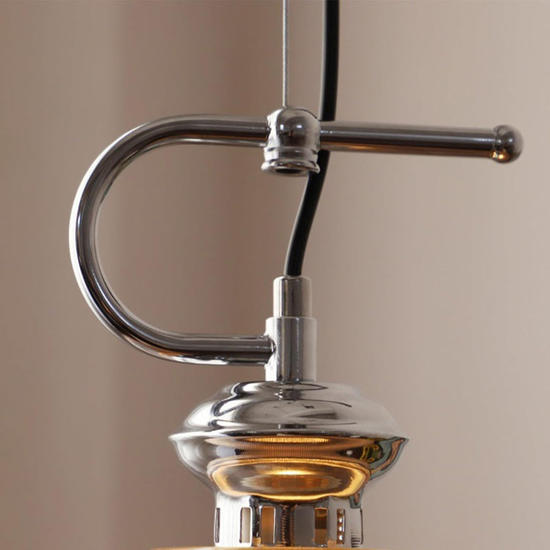 Modern Pendant Light with Ribbed Glass Shade