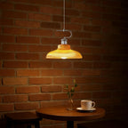 Modern Pendant Light with Ribbed Glass Shade