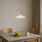 Modern Pendant Light with Ribbed Glass Shade
