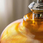 Modern Pendant Light with Ribbed Glass Shade