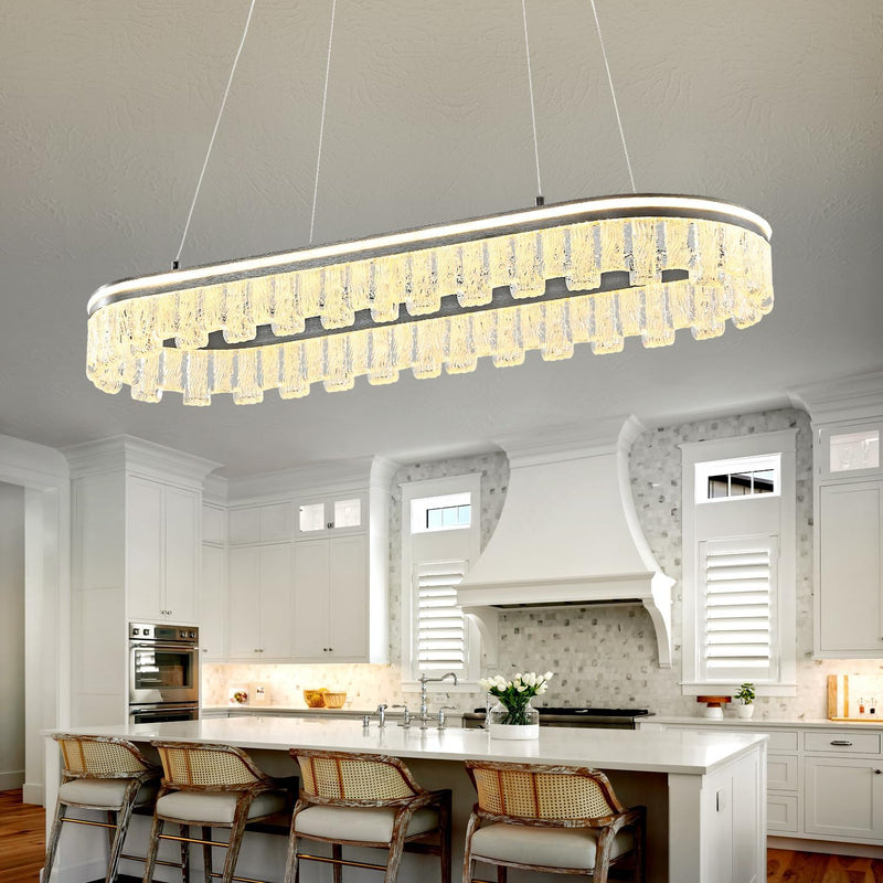 Modern Pendant Lights Kitchen Island Dimmable LED Oval