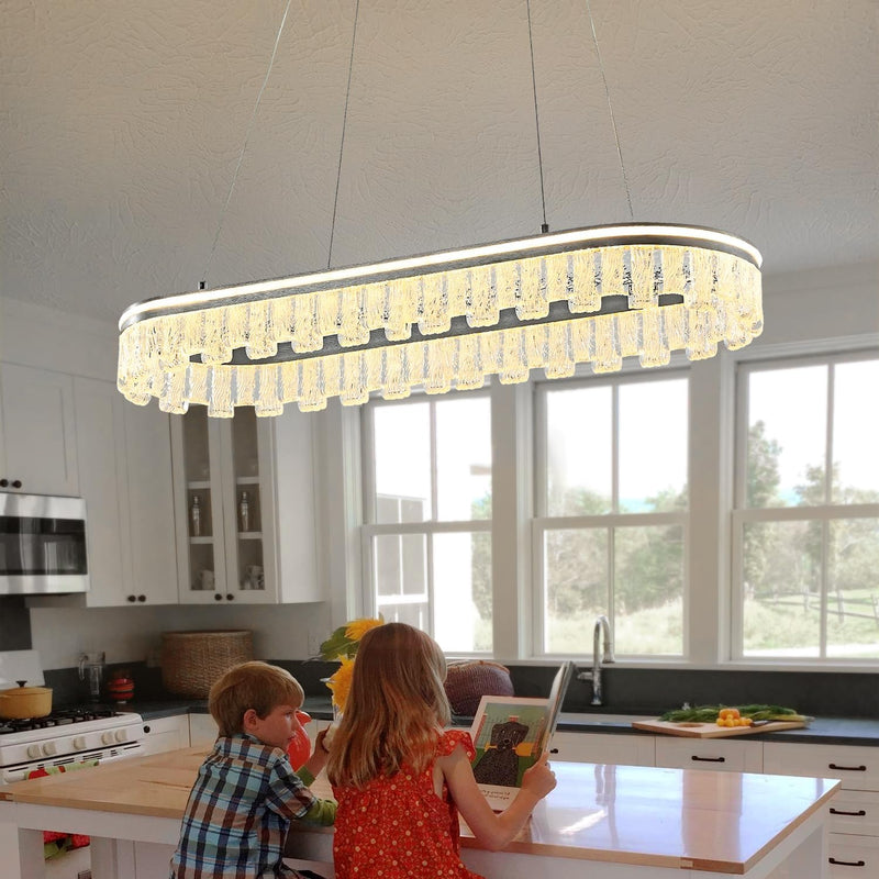 Modern Pendant Lights Kitchen Island Dimmable LED Oval