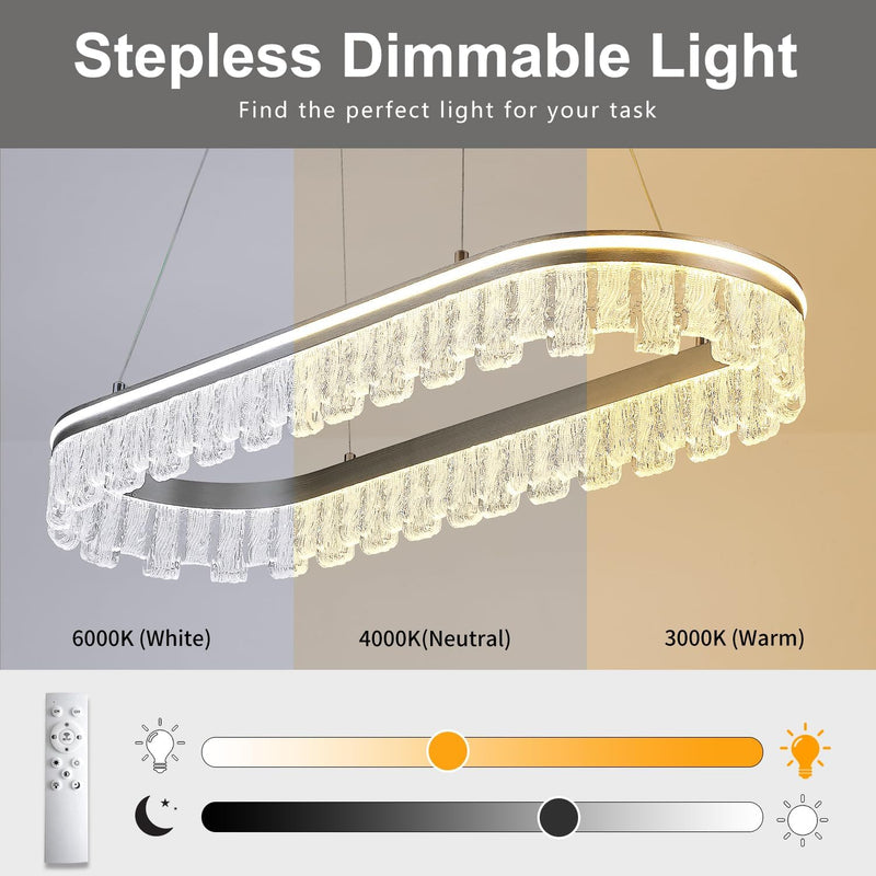 Modern Pendant Lights Kitchen Island Dimmable LED Oval