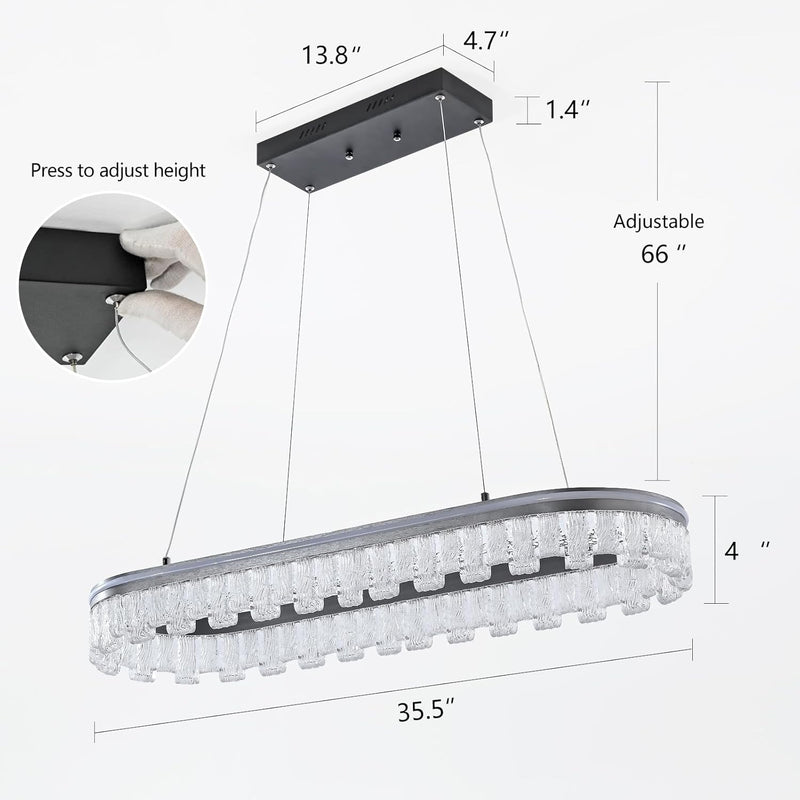 Modern Pendant Lights Kitchen Island Dimmable LED Oval