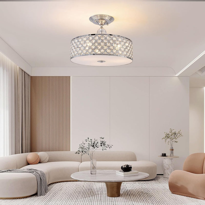Modern Semi Flush Mount Ceiling Light 3 Lights