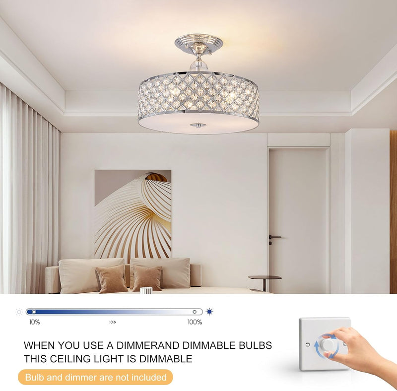 Modern Semi Flush Mount Ceiling Light 3 Lights