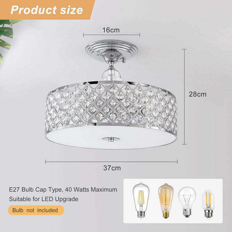 Modern Semi Flush Mount Ceiling Light 3 Lights