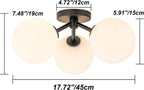 Modern Semi Flush Mount Ceiling Light Fixture Glass