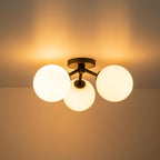 Modern Semi Flush Mount Ceiling Light Fixture Glass