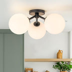Modern Semi Flush Mount Ceiling Light Fixture Glass