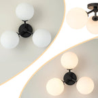 Modern Semi Flush Mount Ceiling Light Fixture Glass