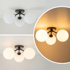 Modern Semi Flush Mount Ceiling Light Fixture Glass