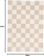 Modern Shaggy Rust Terracotta Retro Checker Design Soft