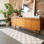 Modern Shaggy Rust Terracotta Retro Checker Design Soft