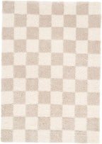 Modern Shaggy Rust Terracotta Retro Checker Design Soft