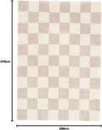 Modern Shaggy Rust Terracotta Retro Checker Design Soft