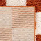 Modern Shaggy Rust Terracotta Retro Checker Design Soft