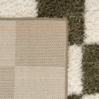 Modern Shaggy Rust Terracotta Retro Checker Design Soft