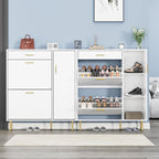 Modern Shoe Cabinet with 2 Flip Drawers Side