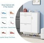 Modern Shoe Cabinet with 2 Flip Drawers Side