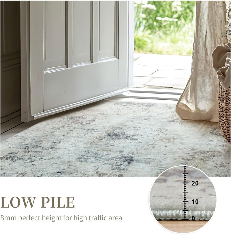 Modern Soft Area Rugs Abstract Distressed Living Room