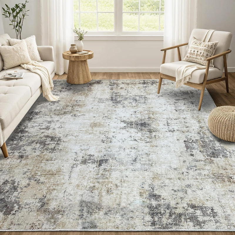 Modern Soft Area Rugs Abstract Distressed Living Room