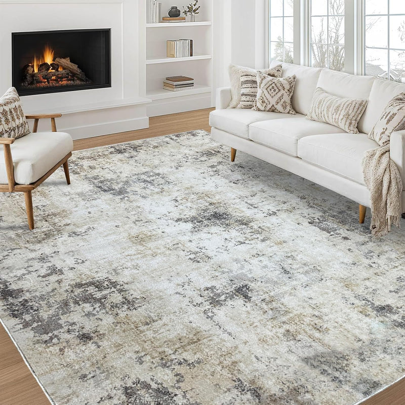 Modern Soft Area Rugs Abstract Distressed Living Room