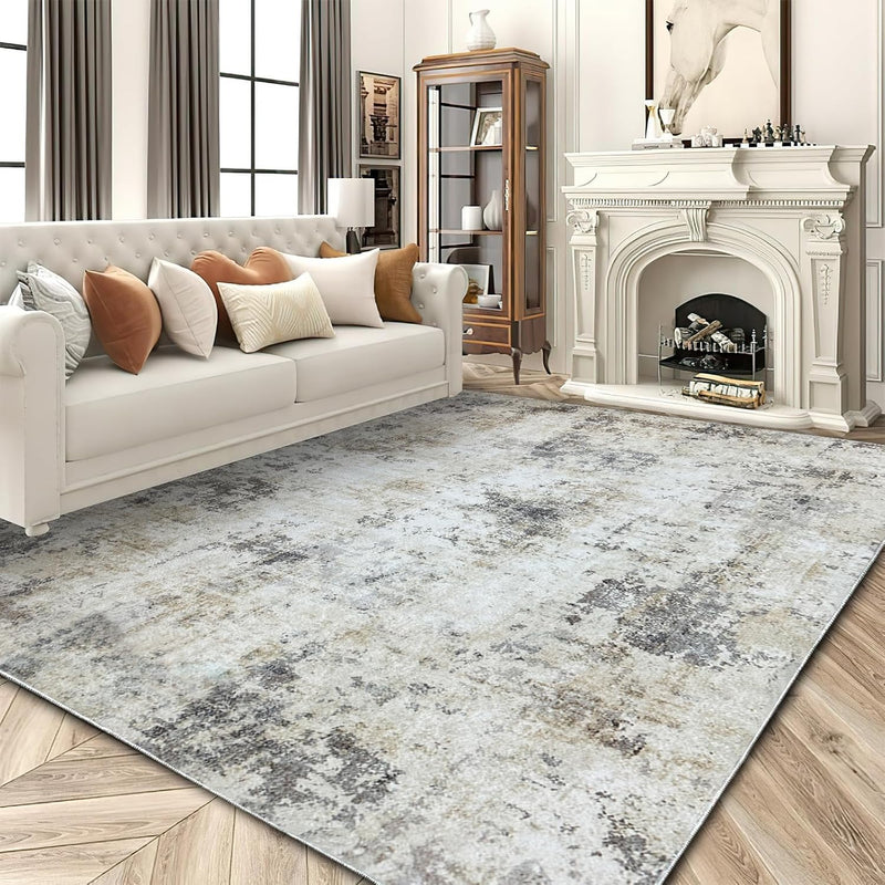 Modern Soft Area Rugs Abstract Distressed Living Room
