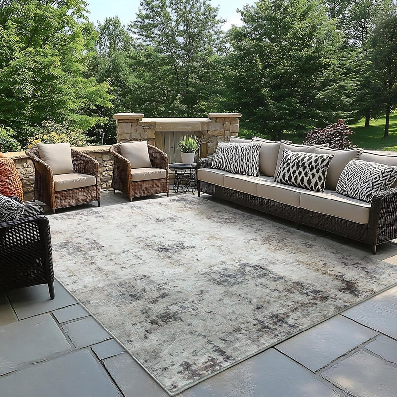 Modern Soft Area Rugs Abstract Distressed Living Room