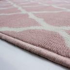 Modern Soft Blush Trellis Area Rug Transitional Diamond