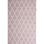 Modern Soft Blush Trellis Area Rug Transitional Diamond