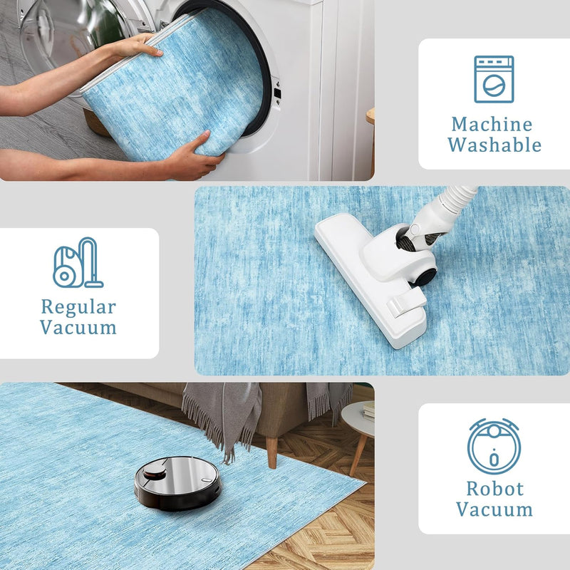 Modern Solid Rug Living Room Washable